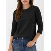 imageANRABESS Womens 34 Sleeve TopWrinkleFree Soft TShirtsCrew Neck Basic TeeCasual Summer Spring Clothes Daily Work TravelBlack