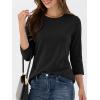 imageANRABESS Womens 34 Sleeve TopWrinkleFree Soft TShirtsCrew Neck Basic TeeCasual Summer Spring Clothes Daily Work TravelBlack