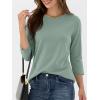 imageANRABESS Womens 34 Sleeve TopWrinkleFree Soft TShirtsCrew Neck Basic TeeCasual Summer Spring Clothes Daily Work TravelLight Green