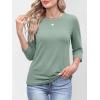 imageANRABESS Womens 34 Sleeve TopWrinkleFree Soft TShirtsCrew Neck Basic TeeCasual Summer Spring Clothes Daily Work TravelLight Green