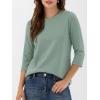imageANRABESS Womens 34 Sleeve TopWrinkleFree Soft TShirtsCrew Neck Basic TeeCasual Summer Spring Clothes Daily Work TravelLight Green