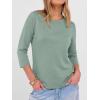 imageANRABESS Womens 34 Sleeve TopWrinkleFree Soft TShirtsCrew Neck Basic TeeCasual Summer Spring Clothes Daily Work TravelLight Green