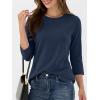 imageANRABESS Womens 34 Sleeve TopWrinkleFree Soft TShirtsCrew Neck Basic TeeCasual Summer Spring Clothes Daily Work TravelNavy Blue