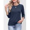 imageANRABESS Womens 34 Sleeve TopWrinkleFree Soft TShirtsCrew Neck Basic TeeCasual Summer Spring Clothes Daily Work TravelNavy Blue
