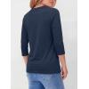imageANRABESS Womens 34 Sleeve TopWrinkleFree Soft TShirtsCrew Neck Basic TeeCasual Summer Spring Clothes Daily Work TravelNavy Blue