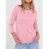 imageANRABESS Womens 34 Sleeve TopWrinkleFree Soft TShirtsCrew Neck Basic TeeCasual Summer Spring Clothes Daily Work TravelPink