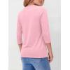 imageANRABESS Womens 34 Sleeve TopWrinkleFree Soft TShirtsCrew Neck Basic TeeCasual Summer Spring Clothes Daily Work TravelPink