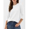 imageANRABESS Womens 34 Sleeve TopWrinkleFree Soft TShirtsCrew Neck Basic TeeCasual Summer Spring Clothes Daily Work TravelWhite