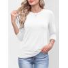imageANRABESS Womens 34 Sleeve TopWrinkleFree Soft TShirtsCrew Neck Basic TeeCasual Summer Spring Clothes Daily Work TravelWhite