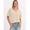 imageANRABESS Womens Oversized Acid Washed TShirt Short Sleeve Vintage Casual V Neck Tops 2026 Summer Basic Tee Trendy ClothesBeige