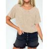 imageANRABESS Womens Oversized Acid Washed TShirt Short Sleeve Vintage Casual V Neck Tops 2026 Summer Basic Tee Trendy ClothesBeige