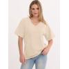 imageANRABESS Womens Oversized Acid Washed TShirt Short Sleeve Vintage Casual V Neck Tops 2026 Summer Basic Tee Trendy ClothesBeige