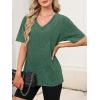 imageANRABESS Womens Oversized Acid Washed TShirt Short Sleeve Vintage Casual V Neck Tops 2026 Summer Basic Tee Trendy ClothesDark Green