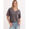 imageANRABESS Womens Oversized Acid Washed TShirt Short Sleeve Vintage Casual V Neck Tops 2026 Summer Basic Tee Trendy ClothesDeep Brown