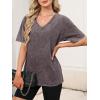 imageANRABESS Womens Oversized Acid Washed TShirt Short Sleeve Vintage Casual V Neck Tops 2026 Summer Basic Tee Trendy ClothesDeep Brown