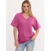 imageANRABESS Womens Oversized Acid Washed TShirt Short Sleeve Vintage Casual V Neck Tops 2026 Summer Basic Tee Trendy ClothesHot Pink