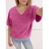 imageANRABESS Womens Oversized Acid Washed TShirt Short Sleeve Vintage Casual V Neck Tops 2026 Summer Basic Tee Trendy ClothesHot Pink
