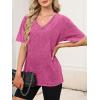 imageANRABESS Womens Oversized Acid Washed TShirt Short Sleeve Vintage Casual V Neck Tops 2026 Summer Basic Tee Trendy ClothesHot Pink