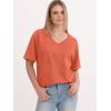 imageANRABESS Womens Oversized Acid Washed TShirt Short Sleeve Vintage Casual V Neck Tops 2026 Summer Basic Tee Trendy ClothesOrange