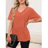imageANRABESS Womens Oversized Acid Washed TShirt Short Sleeve Vintage Casual V Neck Tops 2026 Summer Basic Tee Trendy ClothesOrange