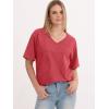 imageANRABESS Womens Oversized Acid Washed TShirt Short Sleeve Vintage Casual V Neck Tops 2026 Summer Basic Tee Trendy ClothesRed