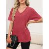 imageANRABESS Womens Oversized Acid Washed TShirt Short Sleeve Vintage Casual V Neck Tops 2026 Summer Basic Tee Trendy ClothesRed