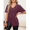 imageANRABESS Womens Oversized Acid Washed TShirt Short Sleeve Vintage Casual V Neck Tops 2026 Summer Basic Tee Trendy ClothesRed Brown