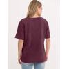 imageANRABESS Womens Oversized Acid Washed TShirt Short Sleeve Vintage Casual V Neck Tops 2026 Summer Basic Tee Trendy ClothesRed Brown