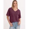 imageANRABESS Womens Oversized Acid Washed TShirt Short Sleeve Vintage Casual V Neck Tops 2026 Summer Basic Tee Trendy ClothesRed Brown