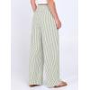 imageANRABESS Womens Palazzo Pants Striped amp Gingham Lounge amp Casual Cute Pajama Pants Wide Leg High Waisted PocketsArmy Green White Stripe