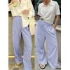 imageANRABESS Womens Palazzo Pants Striped amp Gingham Lounge amp Casual Cute Pajama Pants Wide Leg High Waisted PocketsBlue White Stripe