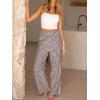imageANRABESS Womens Palazzo Pants Striped amp Gingham Lounge amp Casual Cute Pajama Pants Wide Leg High Waisted PocketsBrown White Plaid
