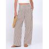 imageANRABESS Womens Palazzo Pants Striped amp Gingham Lounge amp Casual Cute Pajama Pants Wide Leg High Waisted PocketsBrown White Stripe