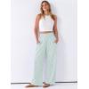 imageANRABESS Womens Palazzo Pants Striped amp Gingham Lounge amp Casual Cute Pajama Pants Wide Leg High Waisted PocketsGreen White Stripe