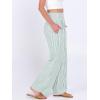 imageANRABESS Womens Palazzo Pants Striped amp Gingham Lounge amp Casual Cute Pajama Pants Wide Leg High Waisted PocketsGreen White Stripe