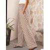 imageANRABESS Womens Palazzo Pants Striped amp Gingham Lounge amp Casual Cute Pajama Pants Wide Leg High Waisted PocketsLight Brown White Plaid