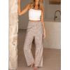 imageANRABESS Womens Palazzo Pants Striped amp Gingham Lounge amp Casual Cute Pajama Pants Wide Leg High Waisted PocketsLight Brown White Plaid