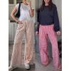 imageANRABESS Womens Palazzo Pants Striped amp Gingham Lounge amp Casual Cute Pajama Pants Wide Leg High Waisted PocketsLight Brown White Plaid
