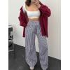 imageANRABESS Womens Palazzo Pants Striped amp Gingham Lounge amp Casual Cute Pajama Pants Wide Leg High Waisted PocketsNavy Blue White Plaid