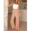 imageANRABESS Womens Palazzo Pants Striped amp Gingham Lounge amp Casual Cute Pajama Pants Wide Leg High Waisted PocketsOrange White Plaid