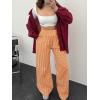 imageANRABESS Womens Palazzo Pants Striped amp Gingham Lounge amp Casual Cute Pajama Pants Wide Leg High Waisted PocketsOrange White Plaid