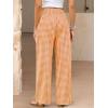 imageANRABESS Womens Palazzo Pants Striped amp Gingham Lounge amp Casual Cute Pajama Pants Wide Leg High Waisted PocketsOrange White Plaid