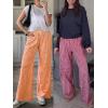 imageANRABESS Womens Palazzo Pants Striped amp Gingham Lounge amp Casual Cute Pajama Pants Wide Leg High Waisted PocketsOrange White Plaid