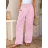 imageANRABESS Womens Palazzo Pants Striped amp Gingham Lounge amp Casual Cute Pajama Pants Wide Leg High Waisted PocketsPink White Plaid