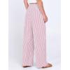 imageANRABESS Womens Palazzo Pants Striped amp Gingham Lounge amp Casual Cute Pajama Pants Wide Leg High Waisted PocketsPink White Stripe