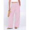 imageANRABESS Womens Palazzo Pants Striped amp Gingham Lounge amp Casual Cute Pajama Pants Wide Leg High Waisted PocketsPink White Stripe
