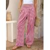 imageANRABESS Womens Palazzo Pants Striped amp Gingham Lounge amp Casual Cute Pajama Pants Wide Leg High Waisted PocketsRed White Plaid
