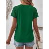 imageANRABESS Womens Short Sleeve Lace Shirt  Trendy Henley V Neck Blouse Versatile Business Casual Office Top for Work amp SummerGreen