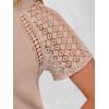 imageANRABESS Womens Short Sleeve Lace Shirt  Trendy Henley V Neck Blouse Versatile Business Casual Office Top for Work amp SummerKhaki