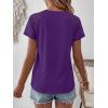 imageANRABESS Womens Short Sleeve Lace Shirt  Trendy Henley V Neck Blouse Versatile Business Casual Office Top for Work amp SummerPurple